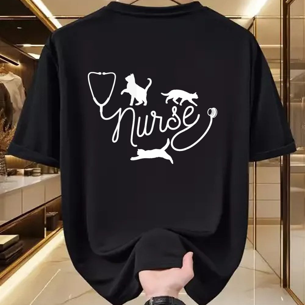 Funny Nurse Shirt, Nurse Unisex T-Shirt/Hoodie/Sweatshirt HLT00 - Nurse Cat Mom - RN Nurse and Cat Lovers T-Shirt