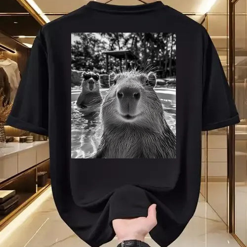 Cute Capybara Shirt, Funny Capybara Unisex T-Shirt/Hoodie/Sweatshirt HLT00 - Funny Capybara Selfie T Shirts for Men and Women Cute Animal Tees