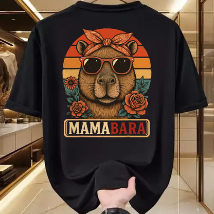 Cute Capybara Shirt, Funny Capybara Unisex T-Shirt/Hoodie/Sweatshirt HLT00 - Mamabara Capybara Mother T-Shirt (1)