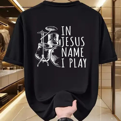 Christian Tee, Christian Faith Unisex T-Shirt/Hoodie/Sweatshirt HLT00 - Christian Drumming In Jesus Name Play Drums Worship Drummer T-Shirt