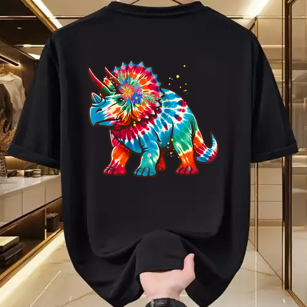 Best Dinosaur Lover Shirt, Funny Dinosaur UnisexT-Shirt/Hoodie/Sweatshirt HLT00 - Tie Dye Color Triceratops Tie Dyed Dinosaur Prehistoric Dino T-Shirt