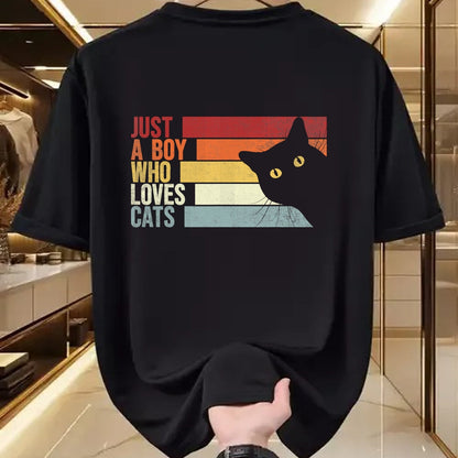 Cat Love Shirt, Funny Cat Lover Gift UnisexT-Shirt/Hoodie/Sweatshirt HLT00 - Just A Boy Who Loves Cats. Funny Cats Lover T-Shirt