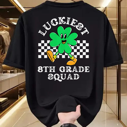 Patrick Day Shirts for Family, Funny Patrick Day shirts, st patrick's day Unisex T-Shirt/Hoodie/Sweatshirt HLT00 - Luckiest 8th Grade Squad Shamrock Kid St Patrick Day Teacher T-Shirt