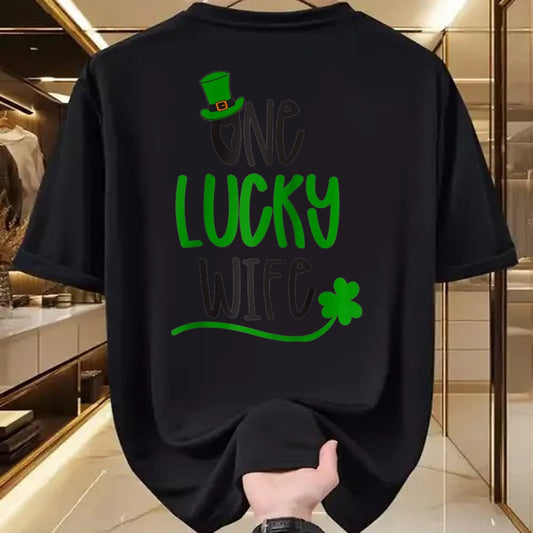 Best Wife Shirt, Wife and Husband Unisex T-Shirt/Hoodie/Sweatshirt HLT00 - Gift for wife T shirt, lucky wife   One Lucky Wife Irish St Patricks Day Womens Girls Funny Gift Rag