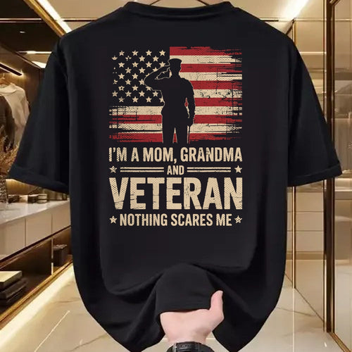Proud Veteran Shirt, Funny Veteran UnisexT-Shirt/Hoodie/Sweatshirt HLT00 - Im A Mom Grandma and Veteran Patriotic Funny Female Veteran T-Shirt