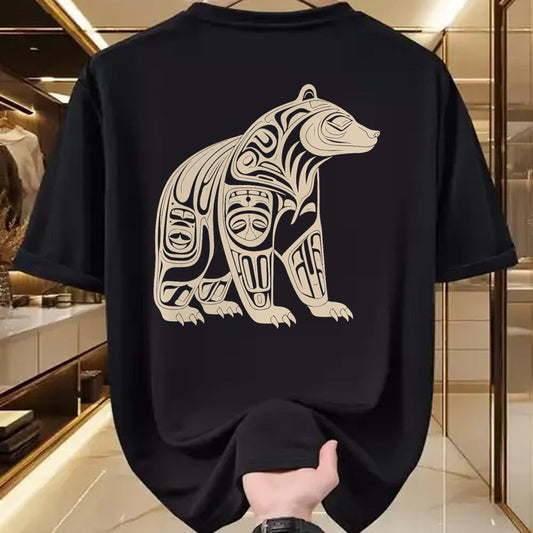 Native American T-Shirts, Vintage Native American Unisex T-Shirt/Hoodie/Sweatshirt HLT00 - Bear Native Formline Art Salish Haida Tlingit Pacific Animal