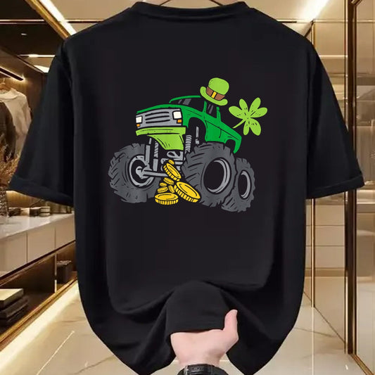 Patrick Day Shirts for Family, Funny Patrick Day shirts, st patrick's day Unisex T-Shirt/Hoodie/Sweatshirt HLT00 - Kids Leprechaun Monster Truck Shamrock St Patrick Day T-Shirt