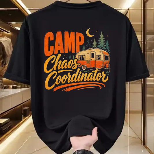 Funny Camping Shirt, Gift For Camping Lover Unisex T-Shirt/Hoodie/Sweatshirt HLT00 - Vintage Camp Chaos Coordinator Camping Humor Camper Life T-Shirt, Men, Black, 3X-Large