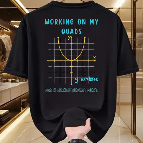 Best Student Shirt, Funny Back To School UnisexT-Shirt/Hoodie/Sweatshirt HLT00 - Mathletics Working On My Quads Algebra Algebra Math Teacher T-Shirt, Men, Black, 3X-Large