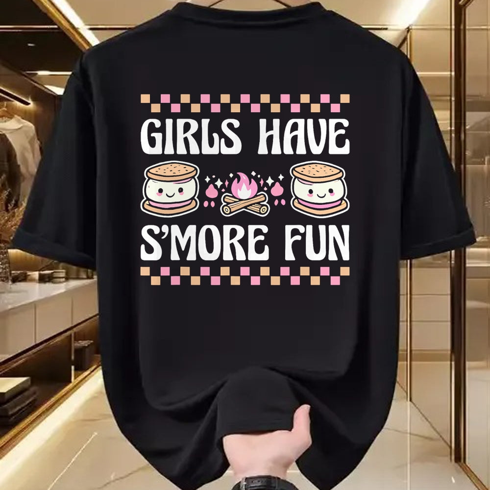 Funny Camping Shirt, Gift For Camping Lover Unisex T-Shirt/Hoodie/Sweatshirt HLT00 - Girls Have Smore Fun Camping Friends Camp Women Girl Kids T-Shirt