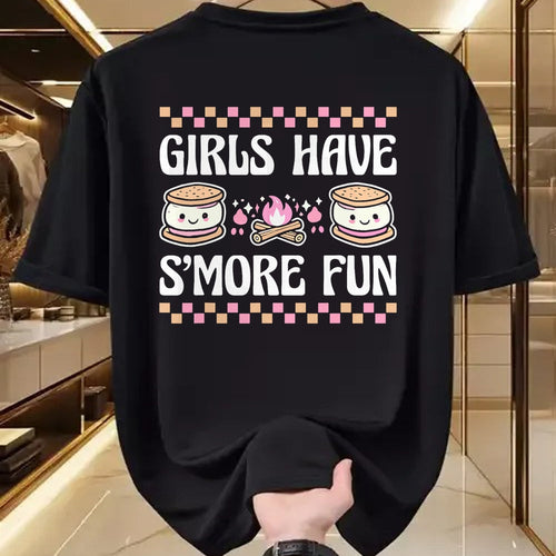 Funny Camping Shirt, Gift For Camping Lover Unisex T-Shirt/Hoodie/Sweatshirt HLT00 - Girls Have Smore Fun Camping Friends Camp Women Girl Kids T-Shirt
