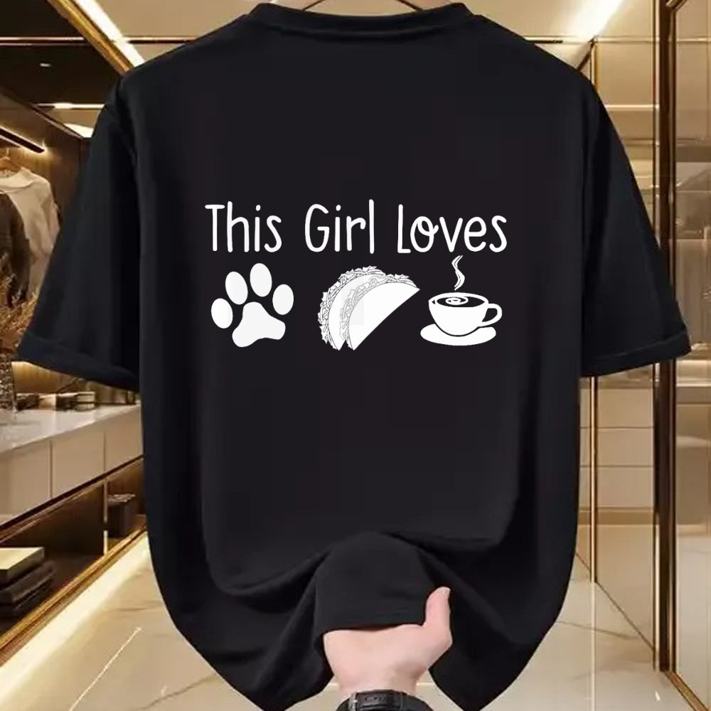Dog Love Shirt, Dog Lover Gift T-Shirt/Hoodie/Sweatshirt HLT00 - THIS GIRL LOVES DOGS TACOS COFFEE T-Shirt Women Mom Gift
