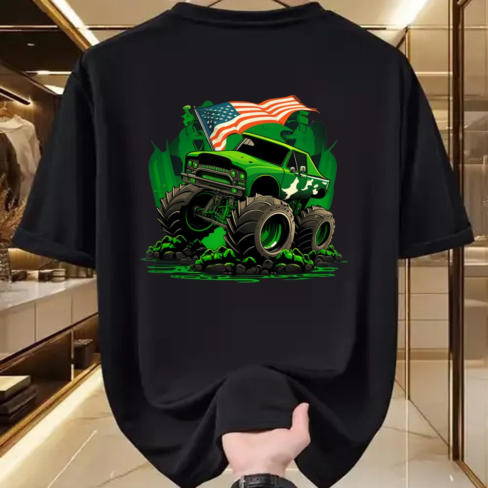 Patrick Day Shirts for Family, Funny Patrick Day shirts, st patrick's day Unisex T-Shirt/Hoodie/Sweatshirt HLT00 - Funny Leprechaun Monster Truck Shamrock St Patrick Day Boys T-Shirt