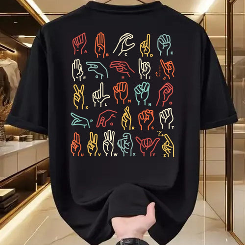 Gift for Dad Shirt, Funny Dad Unisex T-Shirt/Hoodie/Sweatshirt HLT00 –  ASL ABC American Sign Language Alphabet Retro Deaf Awareness T-Shirt