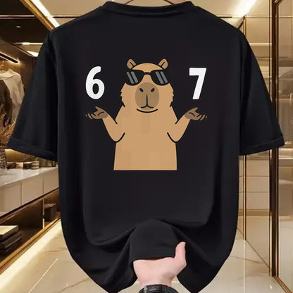 Cute Capybara Shirt, Funny Capybara UnisexT-Shirt/Hoodie/Sweatshirt HLT00 - 67 Meme Capybara Shirt 6 7 Hand Gesture Kids Slang Six Seven T-Shirt