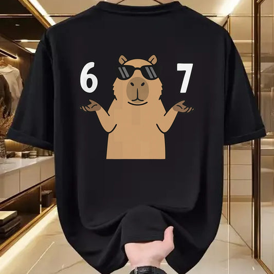 Cute Capybara Shirt, Funny Capybara UnisexT-Shirt/Hoodie/Sweatshirt HLT00 - 67 Meme Capybara Shirt 6 7 Hand Gesture Kids Slang Six Seven T-Shirt