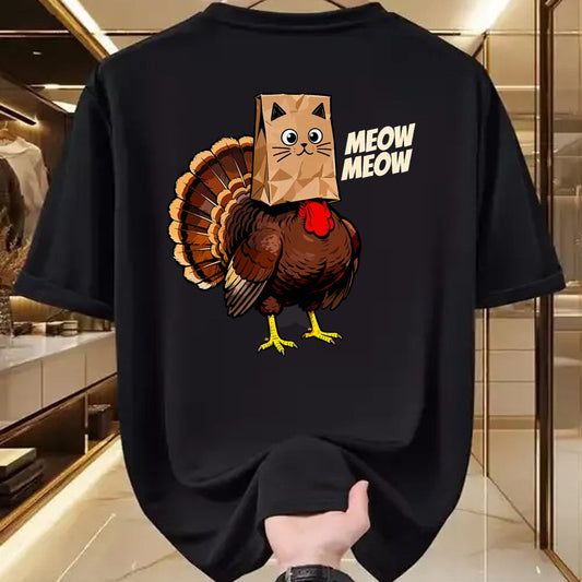 Best Thanksgiving Family Shirt , Funny Thanksgiving UnisexT-Shirt/Hoodie/Sweatshirt HLT00 - Thanksgiving Turkey Cat Meow Funny Thanksgiving Men Women T-Shirt
