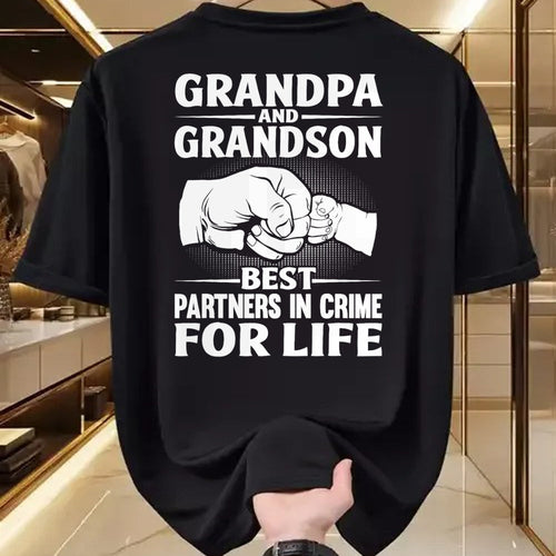 Best Grandpa Shirt, Proud Grandpa Unisex T-Shirt/Hoodie/Sweatshirt HLT00 - Grandpa and GrandSon Best Partners in Crime For Life