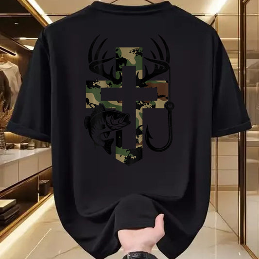 Best Thanksgiving Family Shirt , Funny Thanksgiving UnisexT-Shirt/Hoodie/Sweatshirt HLT00 - Youth Camo Faith Hunting Fishing Cross Hook Christian Jesus T-Shirt