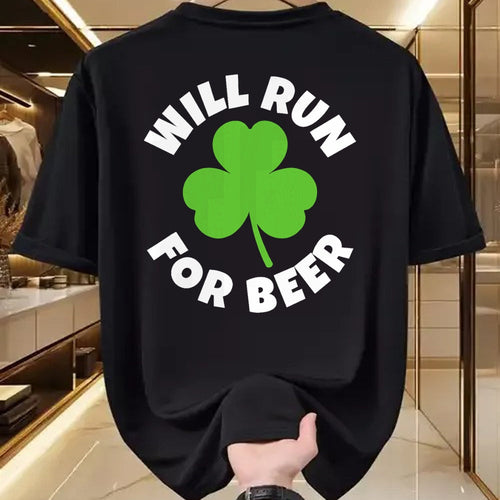 Patrick Day Shirts for Family, Funny Patrick Day shirts, st patrick's day Unisex T-Shirt/Hoodie/Sweatshirt HLT00 - Will Run For Beer Funny St. Patrick Day Irish Running Runner T-Shirt