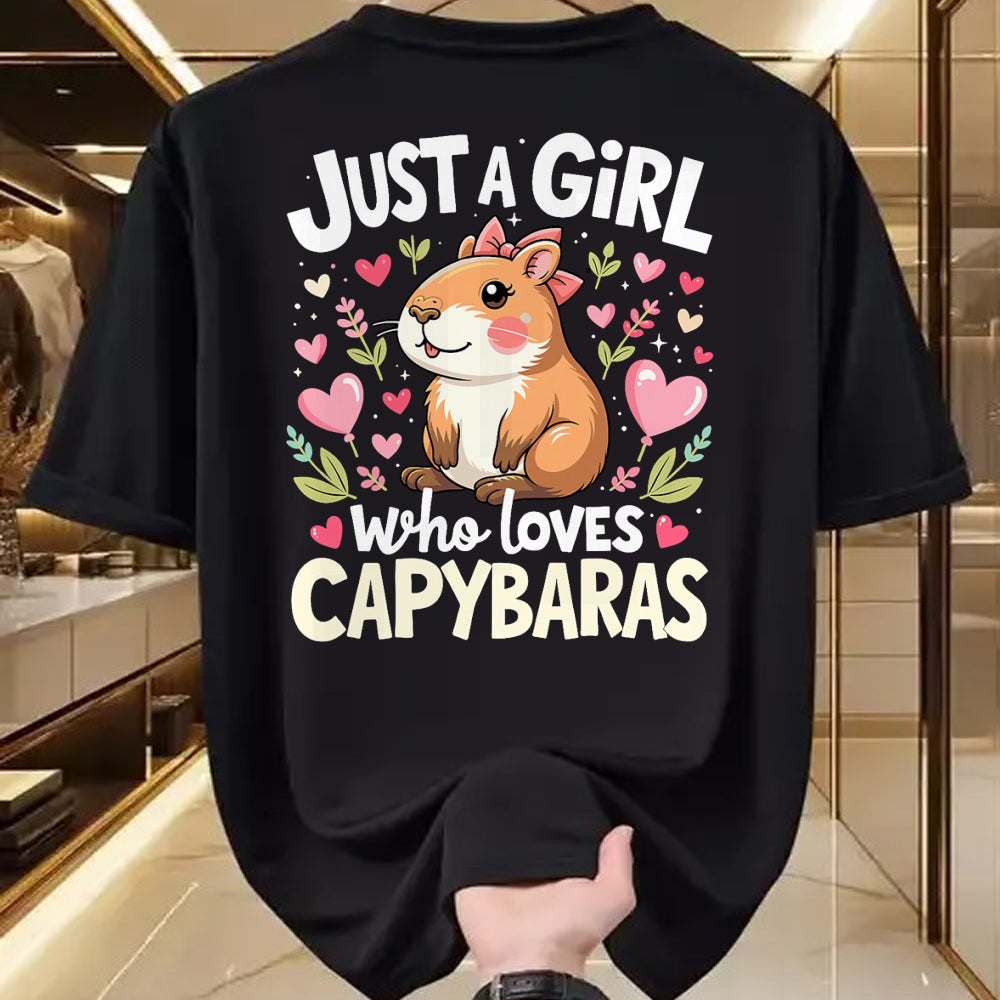 Cute Capybara Shirt, Funny Capybara Unisex T-Shirt/Hoodie/Sweatshirt HLT00 - Capybara Shirt Just A Girl Who Loves Capybara Lover Kids Boy T-Shirt