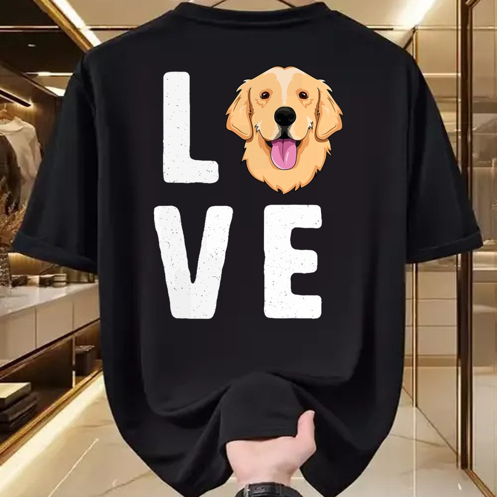 Dog Love Shirt, Dog Lover Gift T-Shirt/Hoodie/Sweatshirt HLT00 - LOVE Golden Retrievers T-Shirt for Women KIds Dog Pet Gift T-Shirt