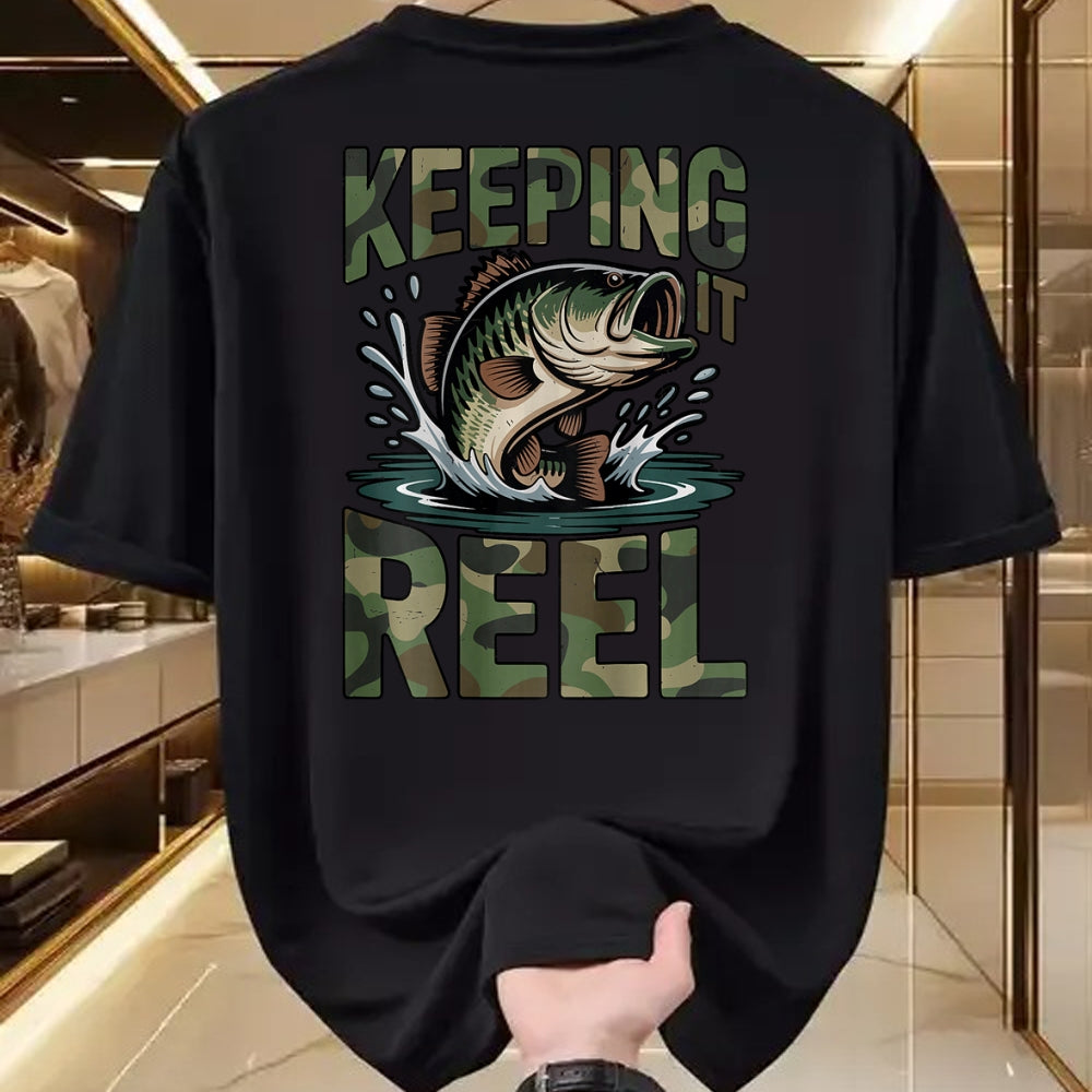 Funny Fishing Shirt, Gift For Fishing Lover Unisex T-Shirt/Hoodie/Sweatshirt HLT00 - Youth Camo Fishing Bass Fish Keeping It Reel Funny Fishing T-Shirt