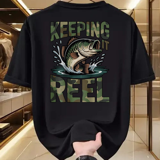 Funny Fishing Shirt, Gift For Fishing Lover Unisex T-Shirt/Hoodie/Sweatshirt HLT00 - Youth Camo Fishing Bass Fish Keeping It Reel Funny Fishing T-Shirt