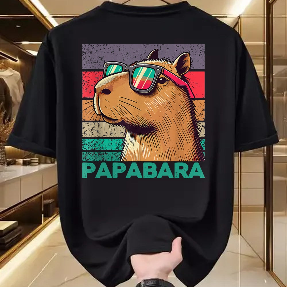 Cute Capybara Shirt, Funny Capybara Unisex T-Shirt/Hoodie/Sweatshirt HLT00 - Papabara Father_s Day Best Dad Capybara T-Shirt