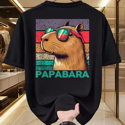 Cute Capybara Shirt, Funny Capybara Unisex T-Shirt/Hoodie/Sweatshirt HLT00 - Papabara Father_s Day Best Dad Capybara T-Shirt
