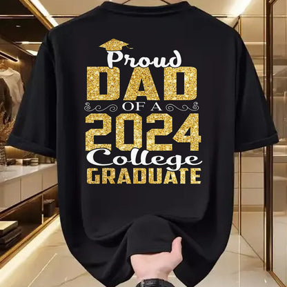Gift for Dad Shirt, Funny Dad Unisex T-Shirt/Hoodie/Sweatshirt HLT00 – Proud Dad Of 2024 Graduate College Shirt Graduation T-Shirt