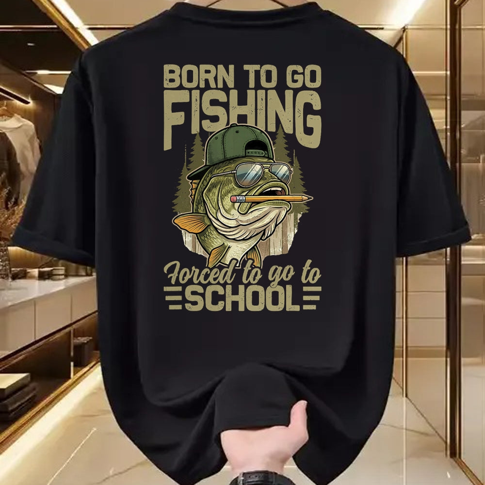 Funny Fishing Shirt, Gift For Fishing Lover Unisex T-Shirt/Hoodie/Sweatshirt HLT00 - Born to Go Fishing Bass Fish Funny Fisherman Boys Kids Men T-Shirt (1)