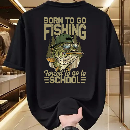 Funny Fishing Shirt, Gift For Fishing Lover Unisex T-Shirt/Hoodie/Sweatshirt HLT00 - Born to Go Fishing Bass Fish Funny Fisherman Boys Kids Men T-Shirt (1)