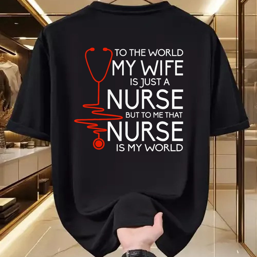 Funny Nurse Shirt, Nurse Unisex T-Shirt/Hoodie/Sweatshirt HLT00 - My Wife Is A Nurse T Shirt, Proud Nurse's Husband T Shirt T-Shirt