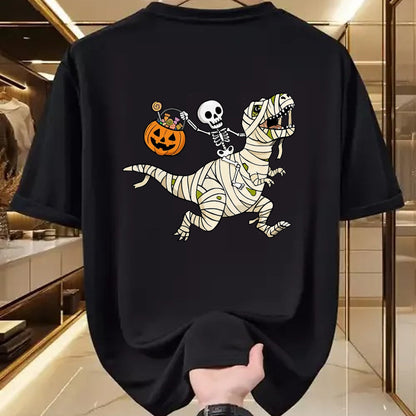 Best Dinosaur Lover Shirt, Funny Dinosaur UnisexT-Shirt/Hoodie/Sweatshirt HLT00 - Boys Halloween Skeleton Riding Dinosaur Mummy Trex Kids T-Shirt