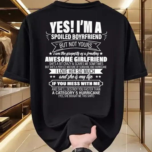 Best Wife Shirt, Wife and Husband Unisex T-Shirt/Hoodie/Sweatshirt HLT00 - Yes ! I'm A Spoiled Boyfriend But Not Yours gift for him T-Shirt