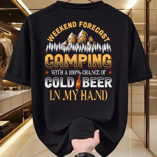 Funny Camping Shirt, Gift For Camping Lover Unisex T-Shirt/Hoodie/Sweatshirt HLT00 - Weekend Forecast Camping with Beer Camper Adventure Outdoor T-Shirt
