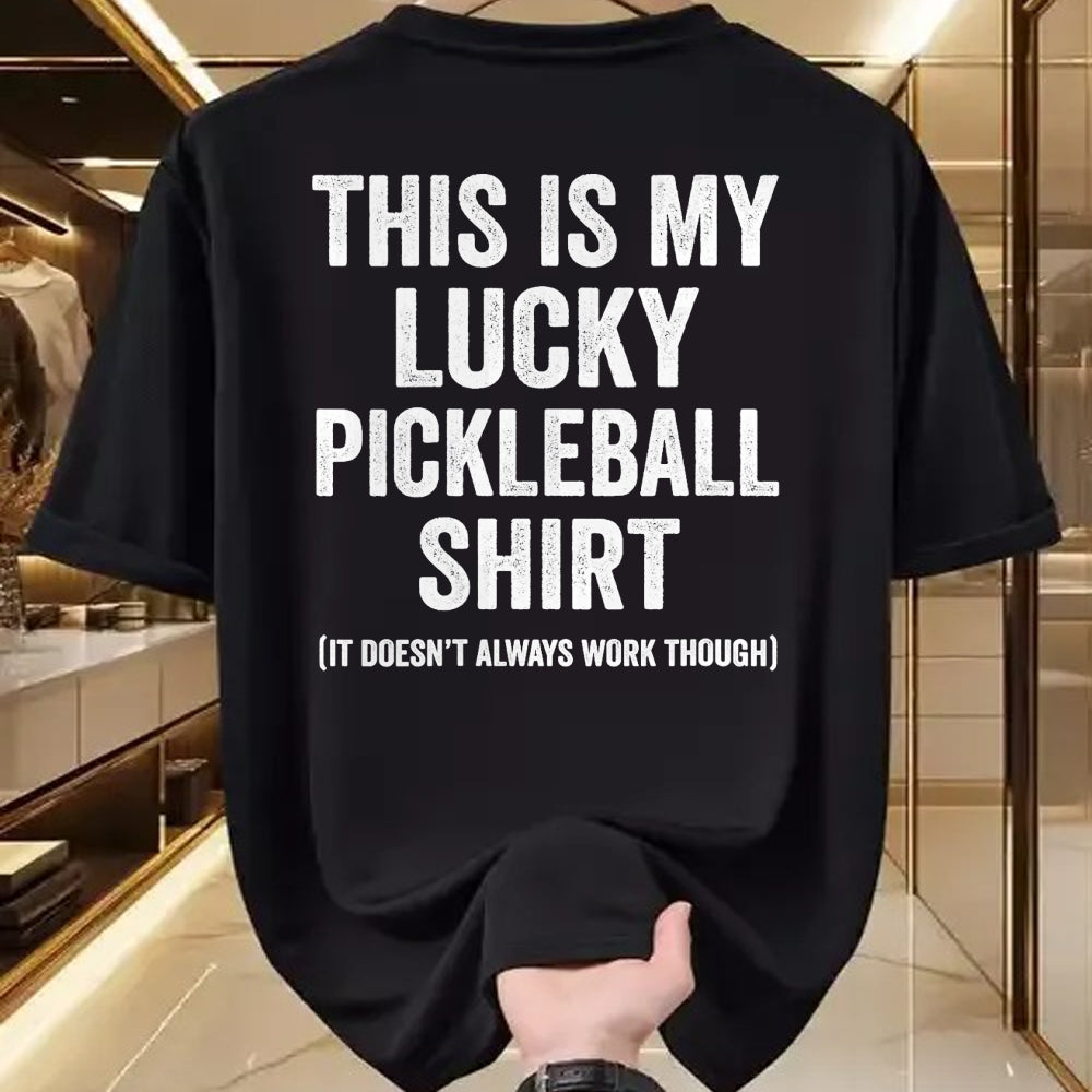 Funny Pickleball Shirt, Pickleball Lover Unisex T-Shirt/Hoodie/Sweatshirt HLT00 - Womens This is My Lucky Pickleball V-Neck T-Shirt