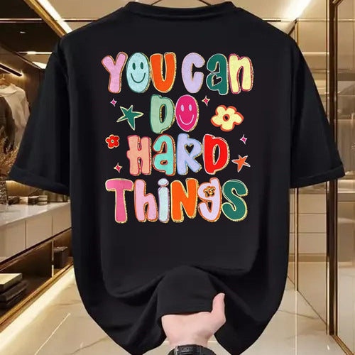 Best Student Shirt, Funny Back To School UnisexT-Shirt/Hoodie/Sweatshirt HLT00 - You Can Do Hard Things First Day of School Back to School T-Shirt, Men, Black, Small