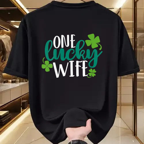 Best Wife Shirt, Wife and Husband Unisex T-Shirt/Hoodie/Sweatshirt HLT00 - Gift for wife T shirt, lucky wife   Womens One Lucky Wife Irish St Patricks Day Womens Girls Funny G