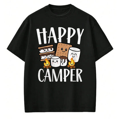 Funny Camping Shirt, Gift For Camping Lover Unisex T-Shirt/Hoodie/Sweatshirt HLT00 - Kawaii Smore Happy Camper Camping Crew Trip Campfire Squad T-Shirt, Men, Black, 3X-Large