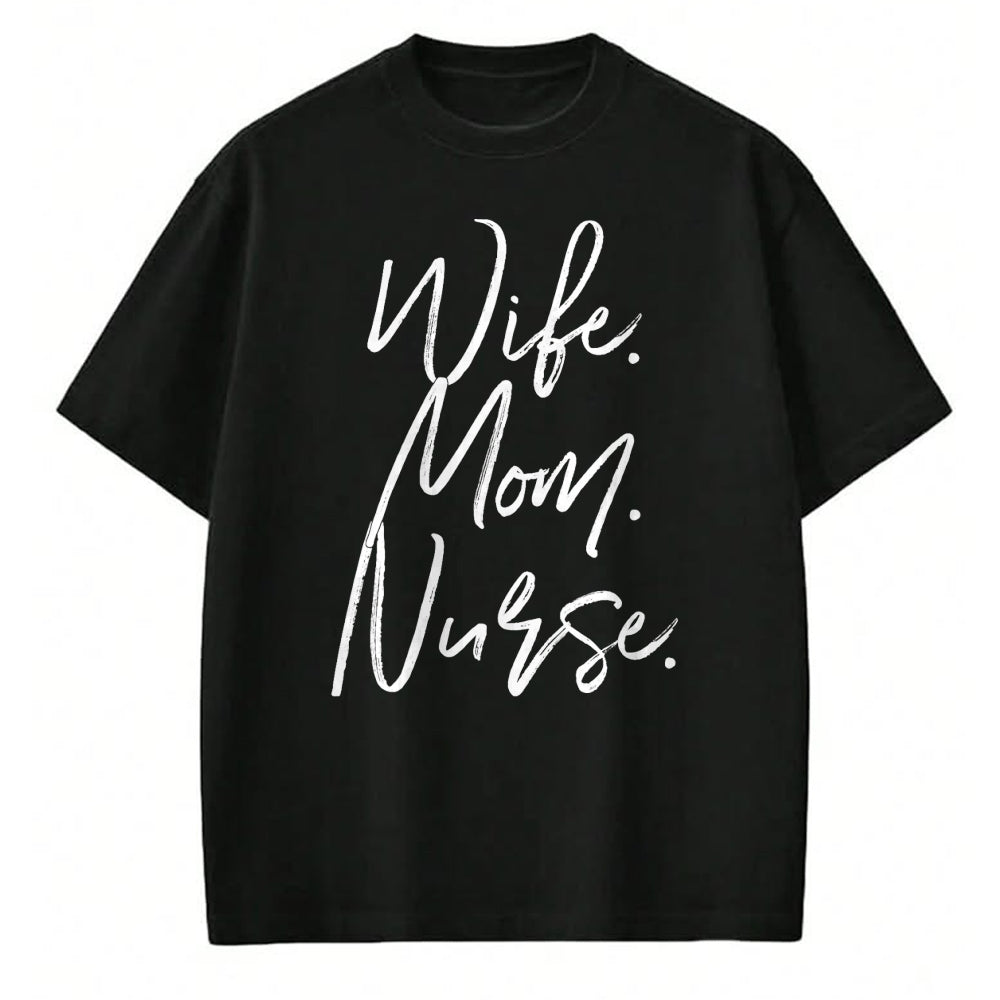 Funny Nurse Shirt, Nurse Unisex T-Shirt/Hoodie/Sweatshirt HLT00 - Nursing Appreciation Gifts Shirt WIFE MOM NURSE RN Women T-Shirt (1)