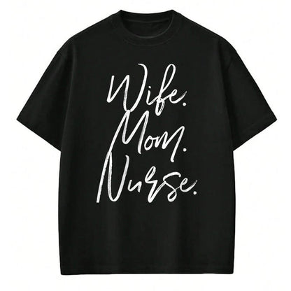 Funny Nurse Shirt, Nurse Unisex T-Shirt/Hoodie/Sweatshirt HLT00 - Nursing Appreciation Gifts Shirt WIFE MOM NURSE RN Women T-Shirt (1)