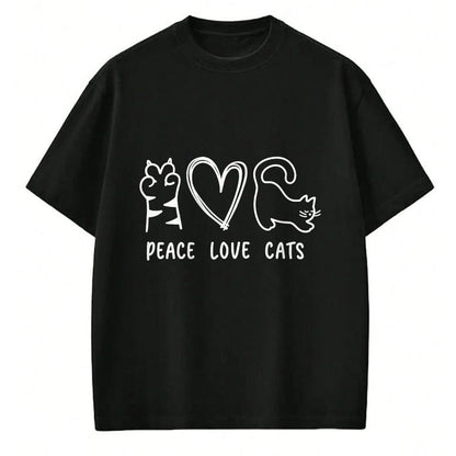 Cat Love Shirt, Funny Cat Lover Gift UnisexT-Shirt/Hoodie/Sweatshirt HLT00 - Peace Love Cats Design T-Shirt