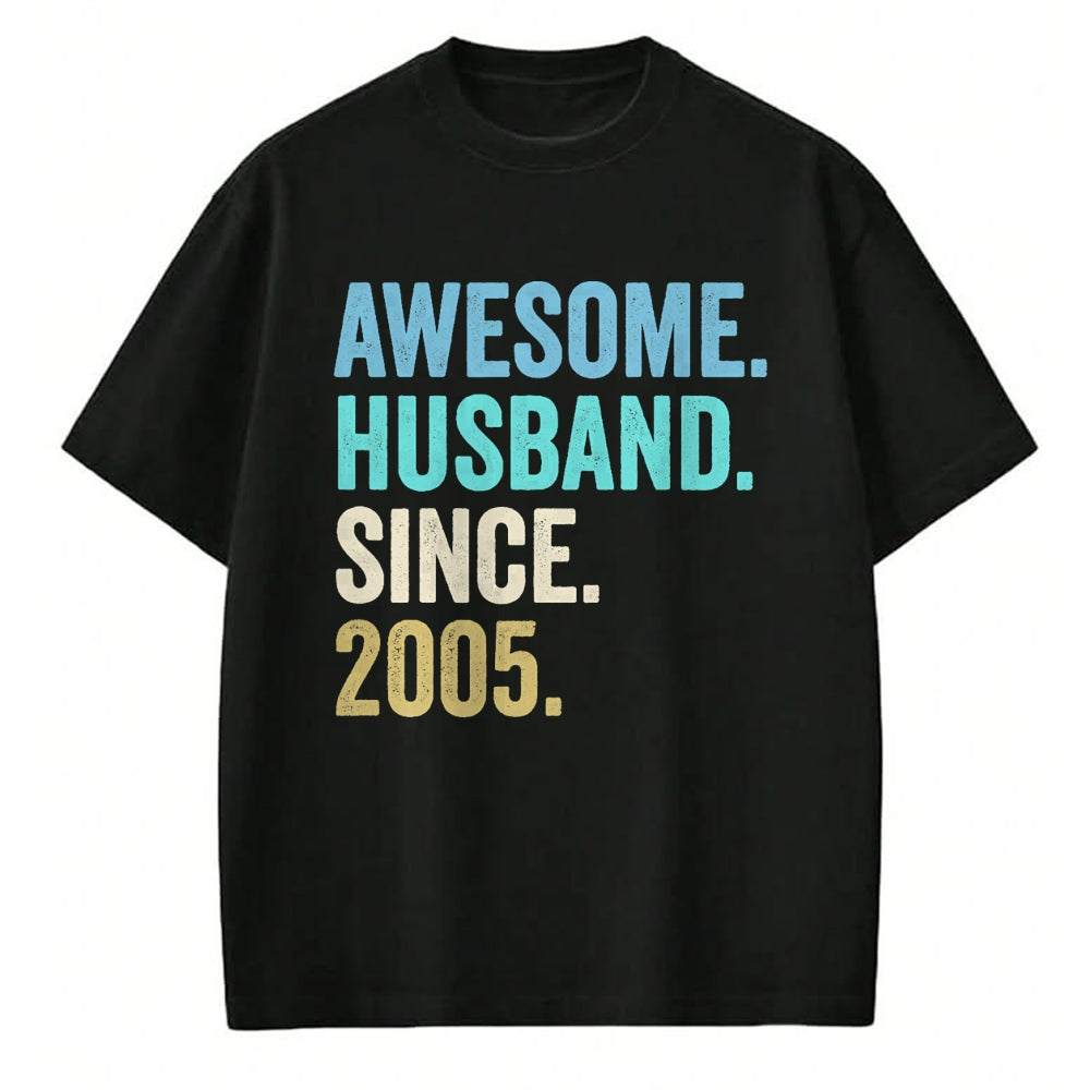 Best Wife Shirt, Wife and Husband Unisex T-Shirt/Hoodie/Sweatshirt HLT00 - Awesome Husband Since 2005 19th wedding anniversary 19 years T-Shirt