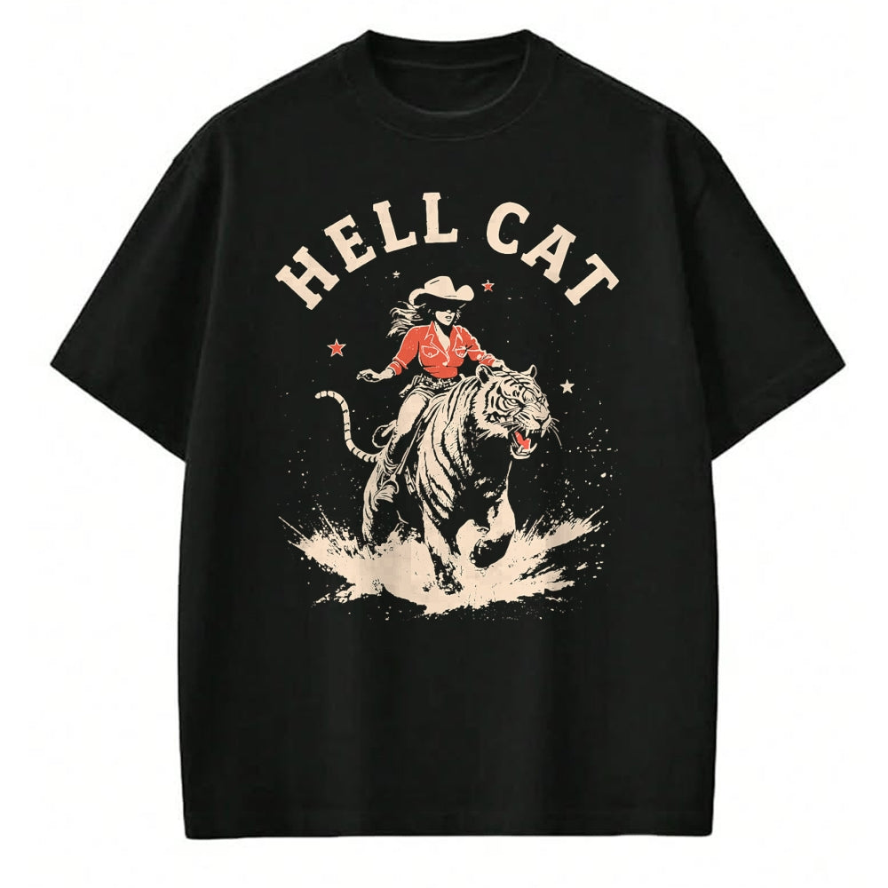 Cat Love Shirt, Funny Cat Lover Gift UnisexT-Shirt/Hoodie/Sweatshirt HLT00 - hell cat cowgirl riding tiger vintage funny T-Shirt