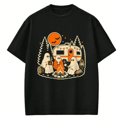 Funny Camping Shirt, Gift For Camping Lover Unisex T-Shirt/Hoodie/Sweatshirt HLT00 - Halloween Camping Ghost Camper Vintage Style T-Shirt