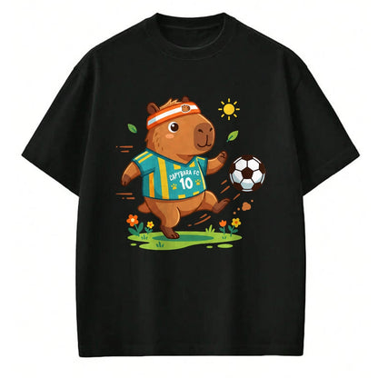 Cute Capybara Shirt, Funny Capybara Unisex T-Shirt/Hoodie/Sweatshirt HLT00 - Capybara Soccer Player Headband Funny Animal Sports Fan T-Shirt