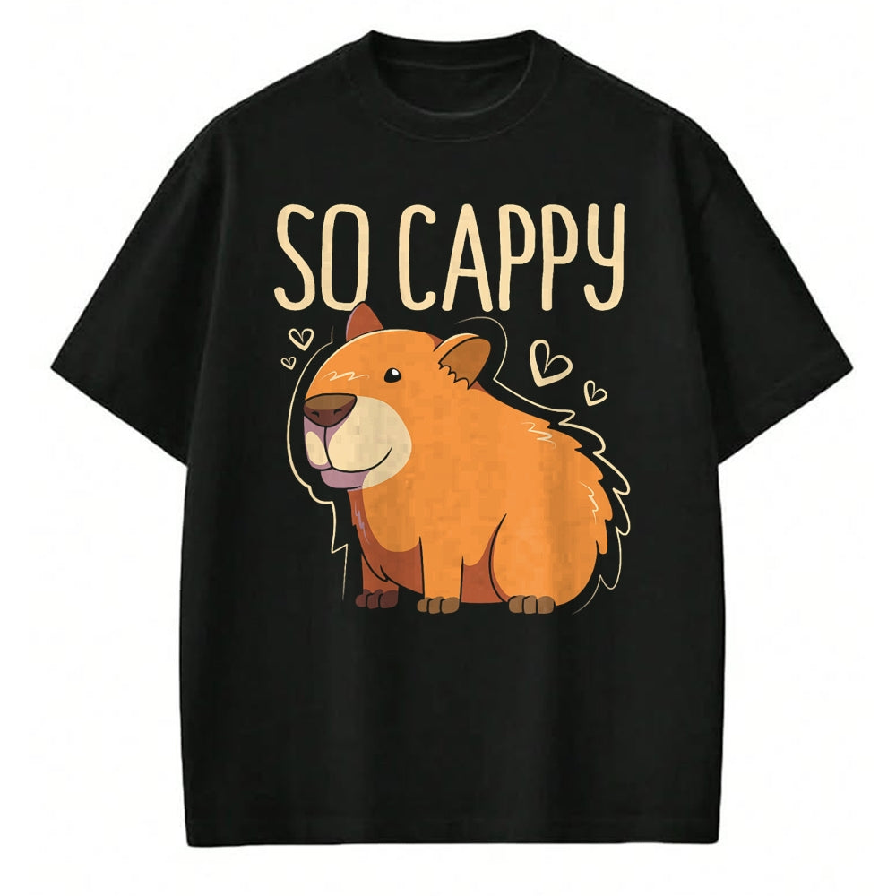 Cute Capybara Shirt, Funny Capybara Unisex T-Shirt/Hoodie/Sweatshirt HLT00 - Funny Capybara So Cappy T-Shirt