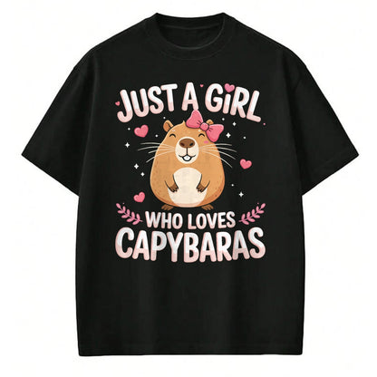 Cute Capybara Shirt, Funny Capybara Unisex T-Shirt/Hoodie/Sweatshirt HLT00 - Just A Girl Who Loves Capybaras Kawaii T-Shirt